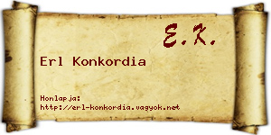 Erl Konkordia névjegykártya
